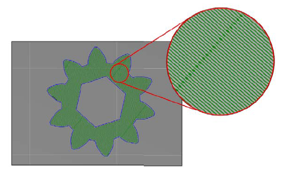 Hatch Spacing (녹색라인의 간격)