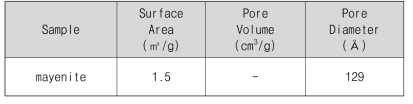 Mayenite의 BET 분석