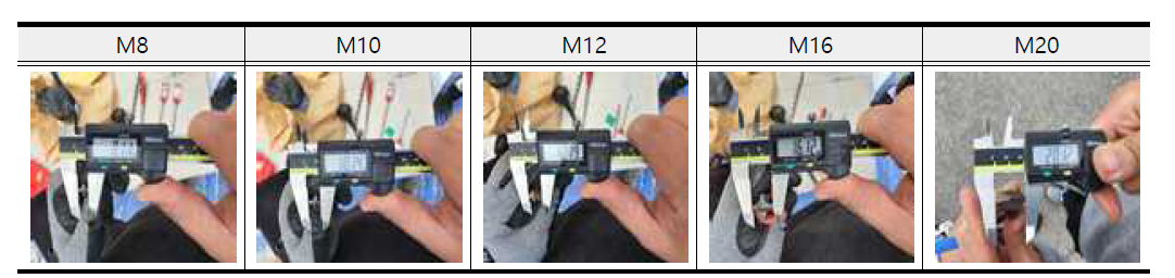 작은 앵커 구멍 직경 측정