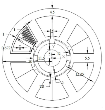 BLDC 해석 모델 도면