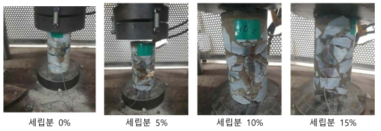 세립분 함유율에 따른 시편상태