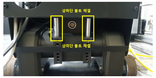 이동 로봇 플랫폼과 이중 영상계측장치 연결부