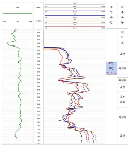 BR-4호공의 전기검층 결과