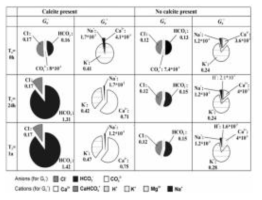 방해석이 유무에 따른 CO2 용해에 의한 양이온과 음이온의 형성 비교 (Fahrner et al., 2011)