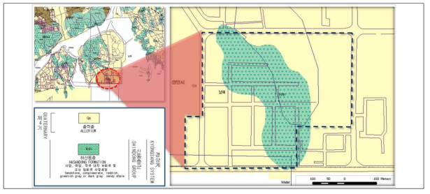 대상지역 지질분포도