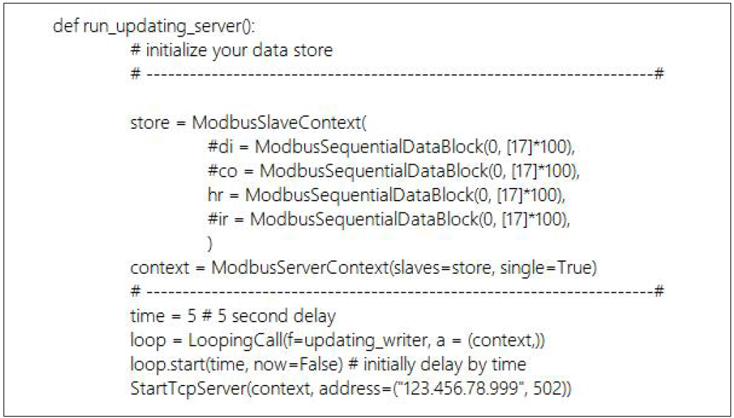 PLC-PC modbus TCP/IP 코드 일부