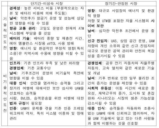 시장 성숙도와 기술 분류에 따른 핵심 요소 개요