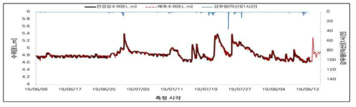 홍수위 실측-예측 데이터(2019년도)