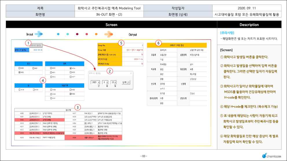 화학사고 주민복귀시점 예측 모델 프로그래밍 매뉴얼 화면 - 3