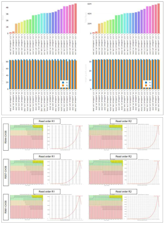 5차년 대표 결과에 대한 Illumina Nextseq 500 플랫폼을 이용하여 억제 히스톤 수식체 데이터 생산 및 QC 확인