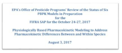 미국 EPA 보고서에서의 살충제 PBPK 모델링