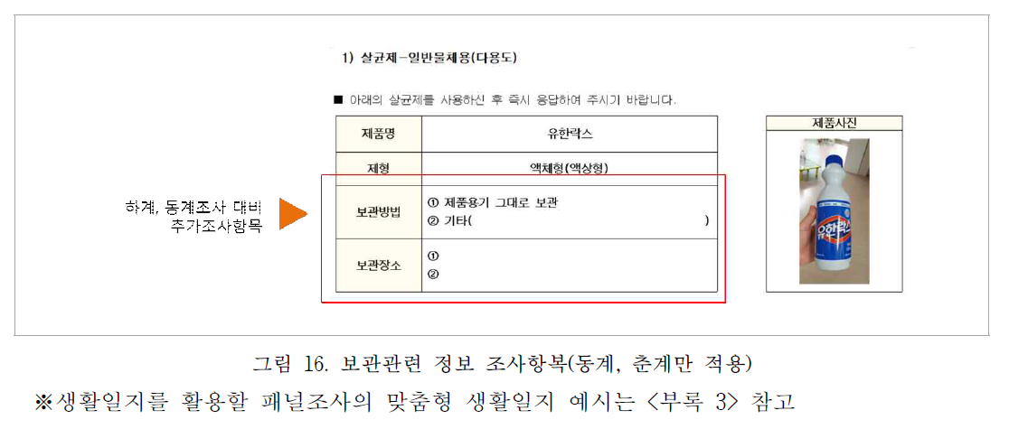 보관관련 정보 조사항복(동계, 춘계만 적용)