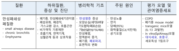 만성폐질환인 만성폐쇄성 폐질환 COPD의 특징