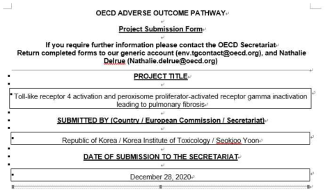 개발한 AOP의 OECD workplan 신청