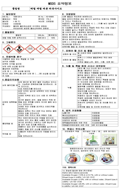 메틸에틸케톤 MSDS