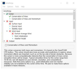 WindNinja 프로그램 인터페이스