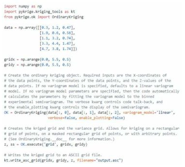 Ordinary Kriging 기본 코드