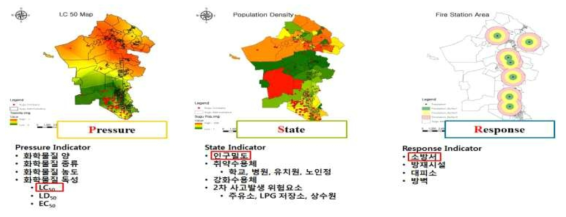 인천시 서구 화학물질사고 위험지도 제작에 활용된 P, S, R 주제도