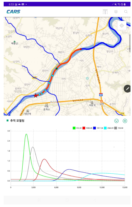 모델링 결과 검색 위치 설정 화면