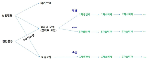 산업활동과 인간 활동으로 인한 EDCs의 환경·생태 오염과 먹이사슬 거동