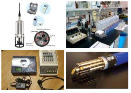 국내에서 주로 활용중인 수질 모니터링용 측정기기 예시