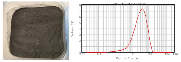 도로먼지 시료(<75 µm) 사진 및 입도분석(vol, %)