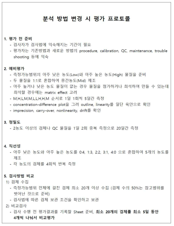 분석방법 비교평가 절차서