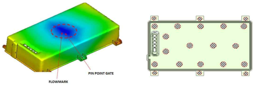 사출 gate와 ejection pin point