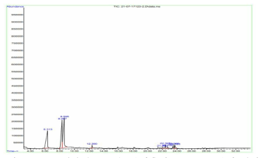 R12 배양액 증류수 분획층의 GC-MS 분석 결과