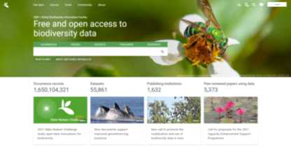 GBIF (Global Biodiversity Information Facility) * 출처: GBIF, 2021, GBIF (www.GBIF.org) accessed on 25. 01. 2021