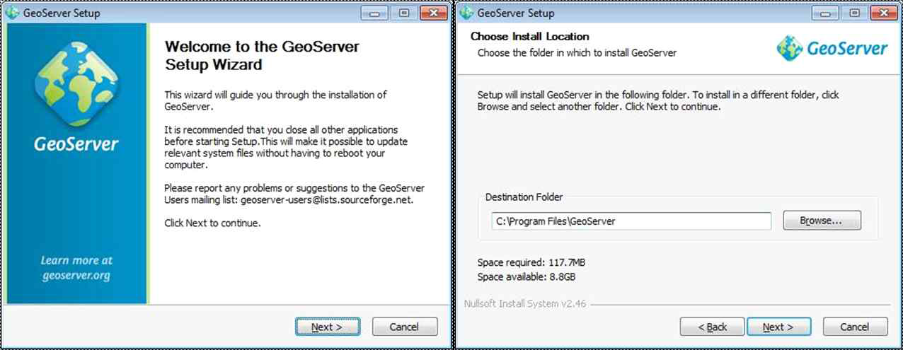 GeoServer Installer 설치프로그램 초기 구동화면 - Windows Installer 프로그램 실행을 통한 GeoServer 프로그램 설치