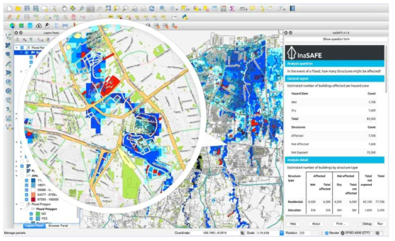 InaSAFE QGIS Plugin Free S/W 프로그램 화면