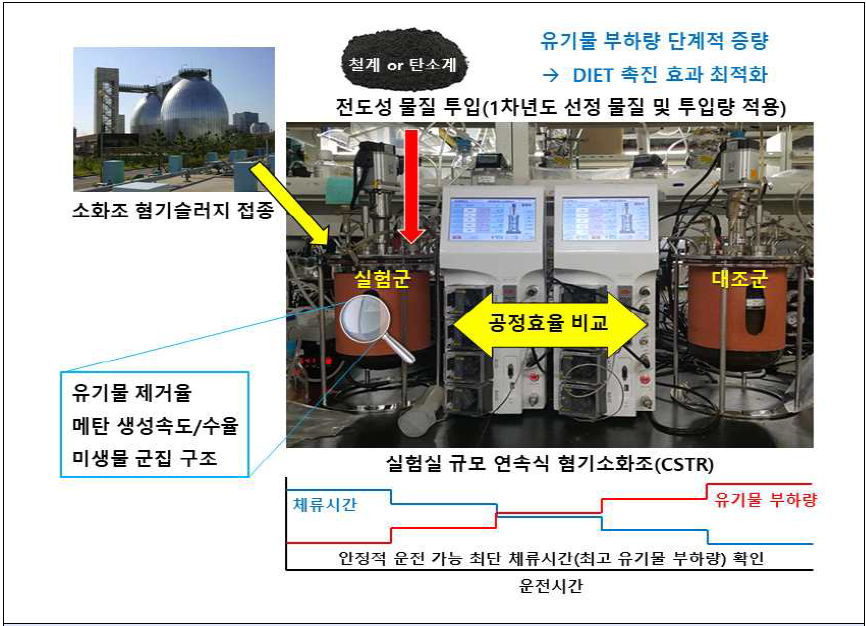 전도성 물질을 이용한 DIET 촉진 및 바이오가스화 효율 향상 최적화 실험