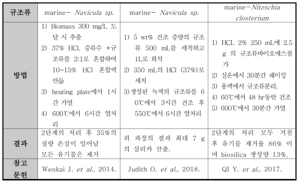 산세척을 사용한 규조류 바이오실리카 추출 방법