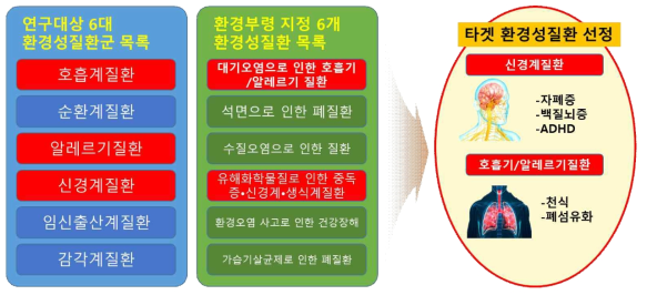 과제 대상 환경성질환 선정