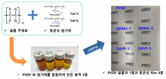 항균성을 가진 PVDF 블렌드 필름의 제조 과정