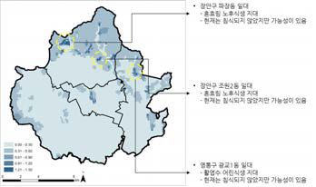 탄소 저장능력 취약성 평가를 위한 민감성 부문 평가 결과