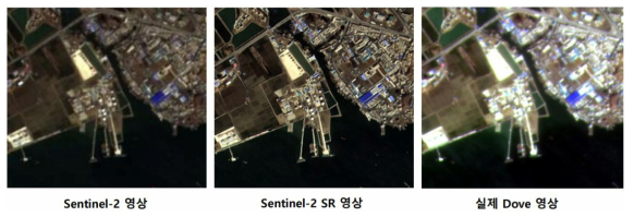 SR 영상과 실제 PlanetScope 영상간 비교