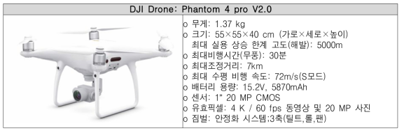DJI Phantom 4 pro V2.0 드론 정보