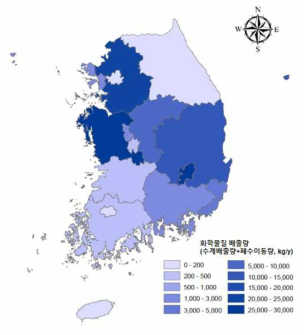 2014년 지역별 화학물질 배출량