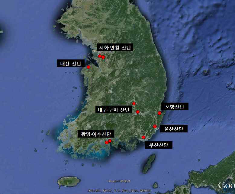 국가 산업단지 위치 현황