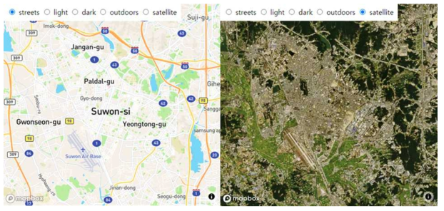 Mapbox 기본 베이스 지도