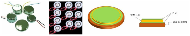 압전 초음파 진동소자 모식도