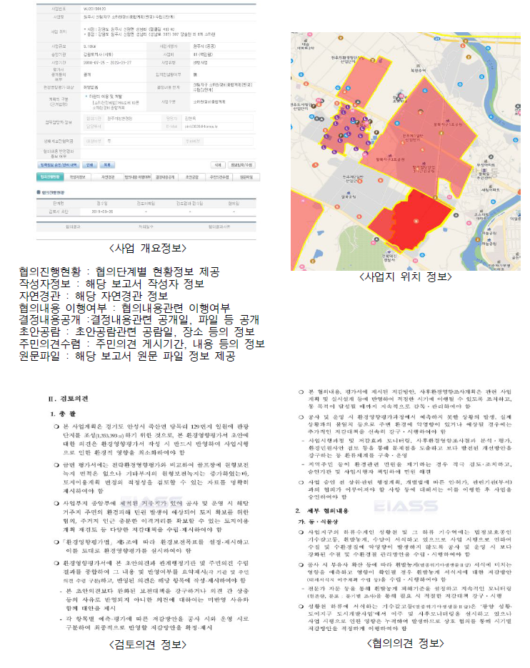 환경영향평가 주요활용 DB 예시