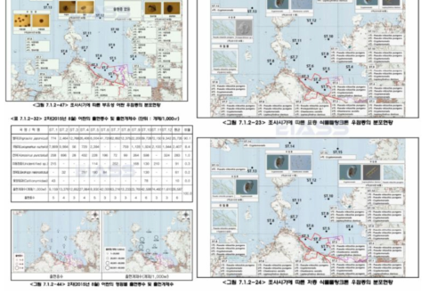 해양환경 해양 동·식물상 (식물플랑크톤) 조사 자료(비정형데이터의 예)