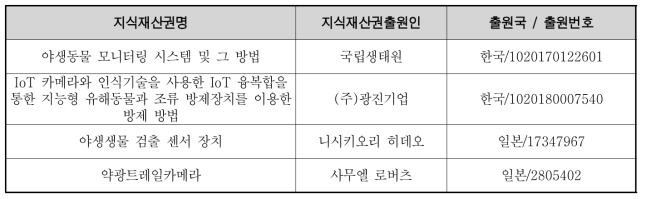 개발대상 기술(제품)관련 지식 재산권