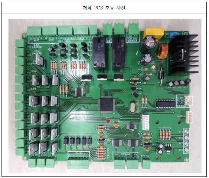 개발된 물벼룩 센서모듈 제어용 메인 PCB 실물사진