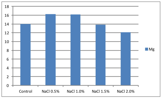 NaCl처리에 따른 미량원소 (Mg) 변화