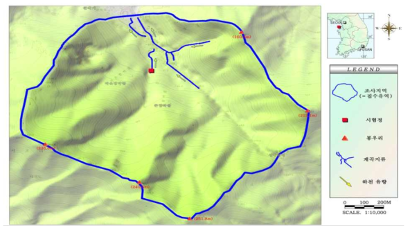 조사지역 하천현황도