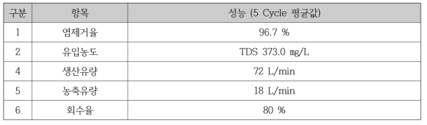 전극탈이온시스템의 시운전 결과